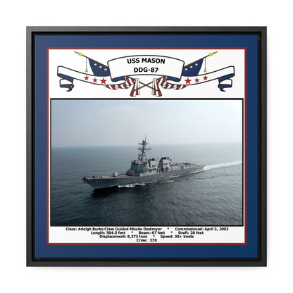 USS Mason DDG-87 Navy Floating Frame Photo Front View