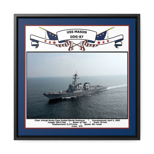 USS Mason DDG-87 Navy Floating Frame Photo Front View