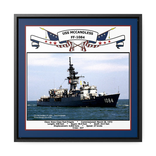 USS Mccandless FF-1084 Navy Floating Frame Photo Front View