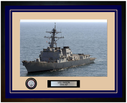 USS MASON DDG-87 Framed Navy Ship Photo Blue