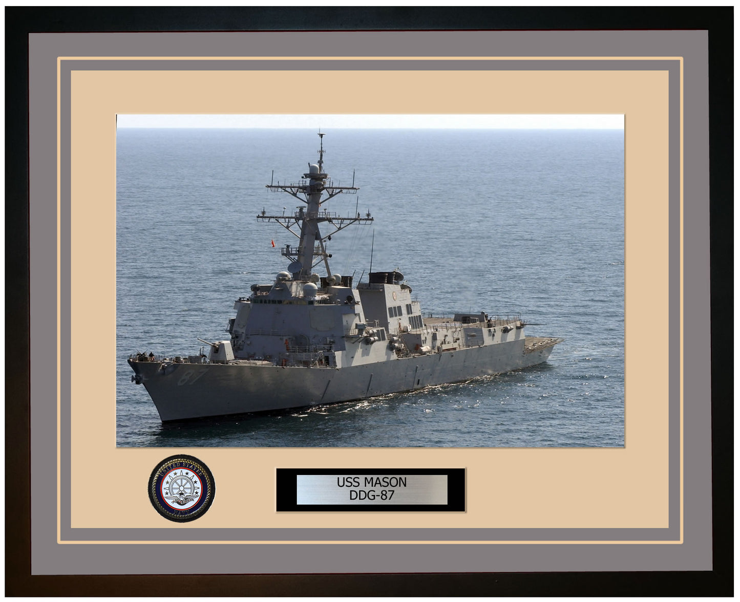 USS MASON DDG-87 Framed Navy Ship Photo Grey