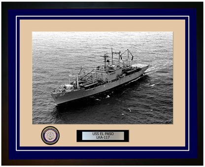 USS El Paso LKA-117 Framed Navy Ship Photo Blue