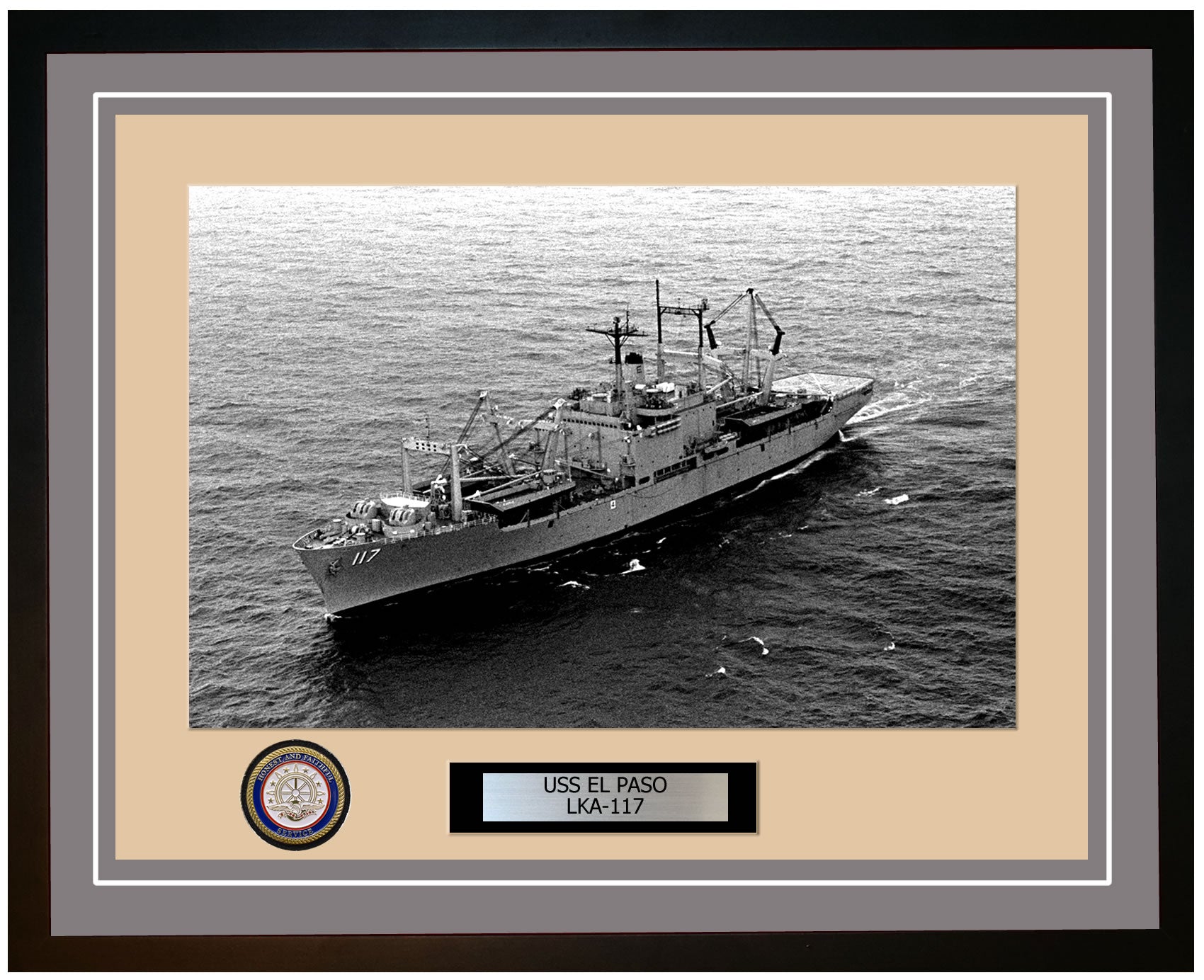 USS El Paso LKA-117 Framed Navy Ship Photo Grey