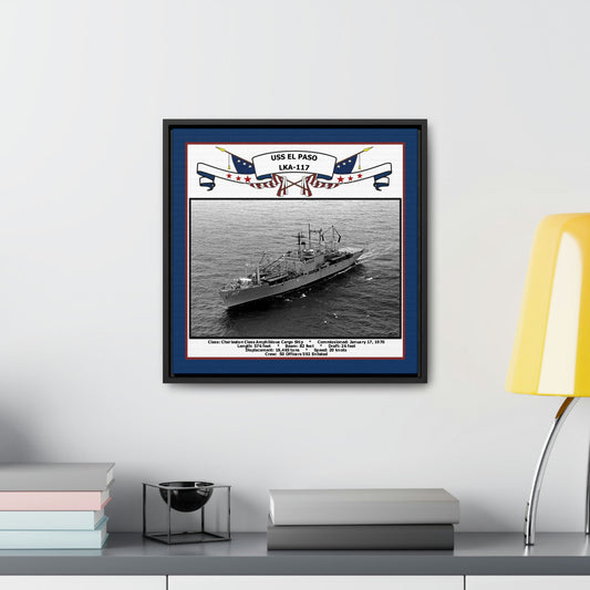 USS El Paso LKA-117 Navy Floating Frame Photo Desk View