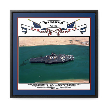 USS Forrestal CV-59 Navy Floating Frame Photo Front View
