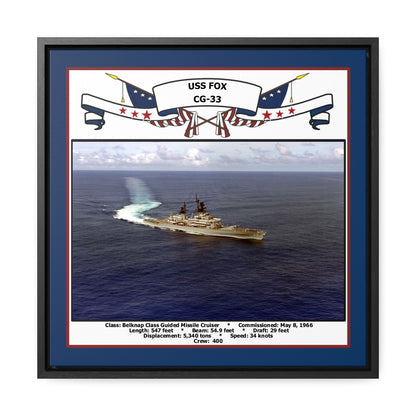 USS Fox CG-33 Navy Floating Frame Photo Front View