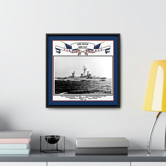 USS Joyce DER-317 Navy Floating Frame Photo Desk View