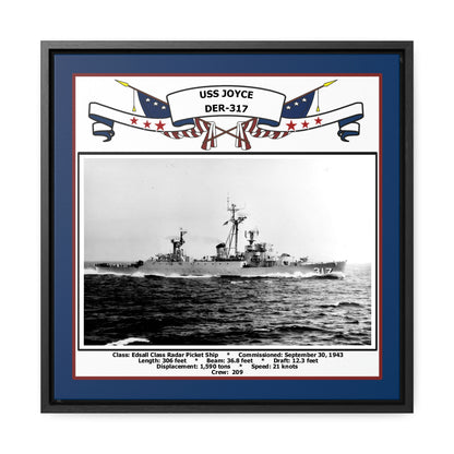 USS Joyce DER-317 Navy Floating Frame Photo Front View