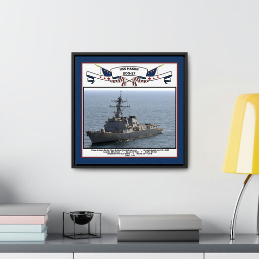 USS Mason DDG-87 Navy Floating Frame Photo Desk View