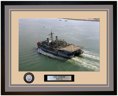 USS PIGEON ASR-21 Framed Navy Ship Photo Grey
