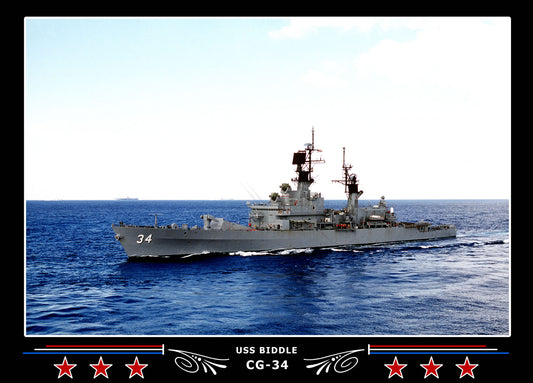 USS Biddle CG-34 Canvas Photo Print