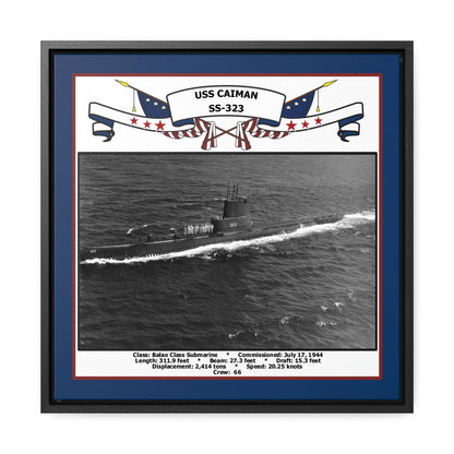 USS Caiman SS-323 Navy Floating Frame Photo Front View