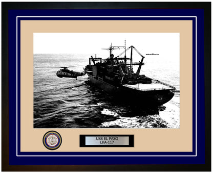 USS El Paso LKA-117 Framed Navy Ship Photo Blue