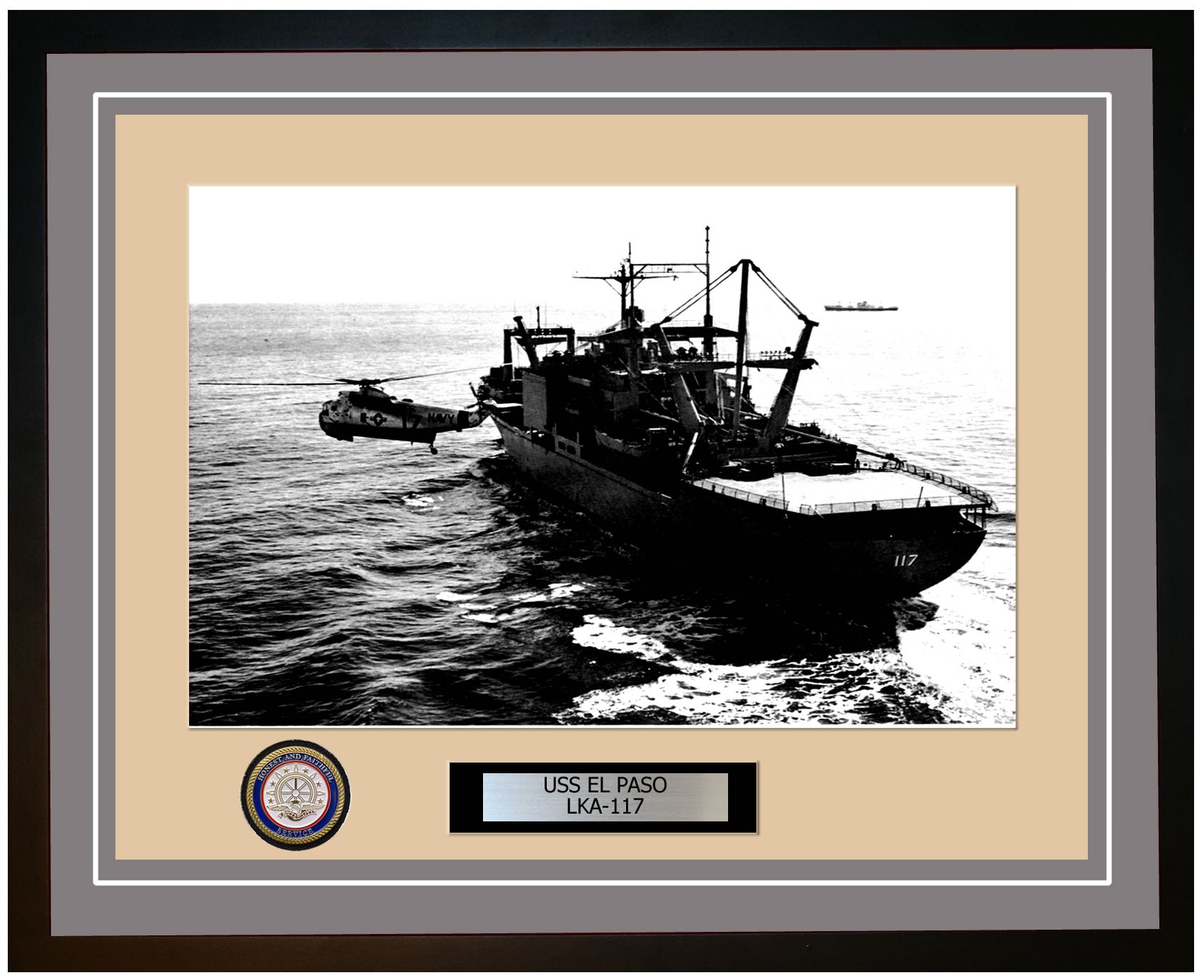 USS El Paso LKA-117 Framed Navy Ship Photo Grey