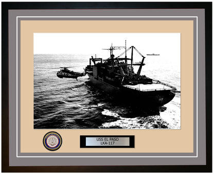 USS El Paso LKA-117 Framed Navy Ship Photo Grey