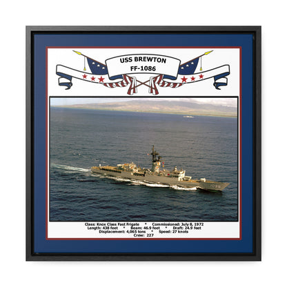 USS Brewton FF-1086 Navy Floating Frame Photo Front View