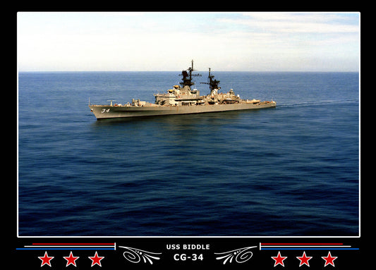 USS Biddle CG-34 Canvas Photo Print