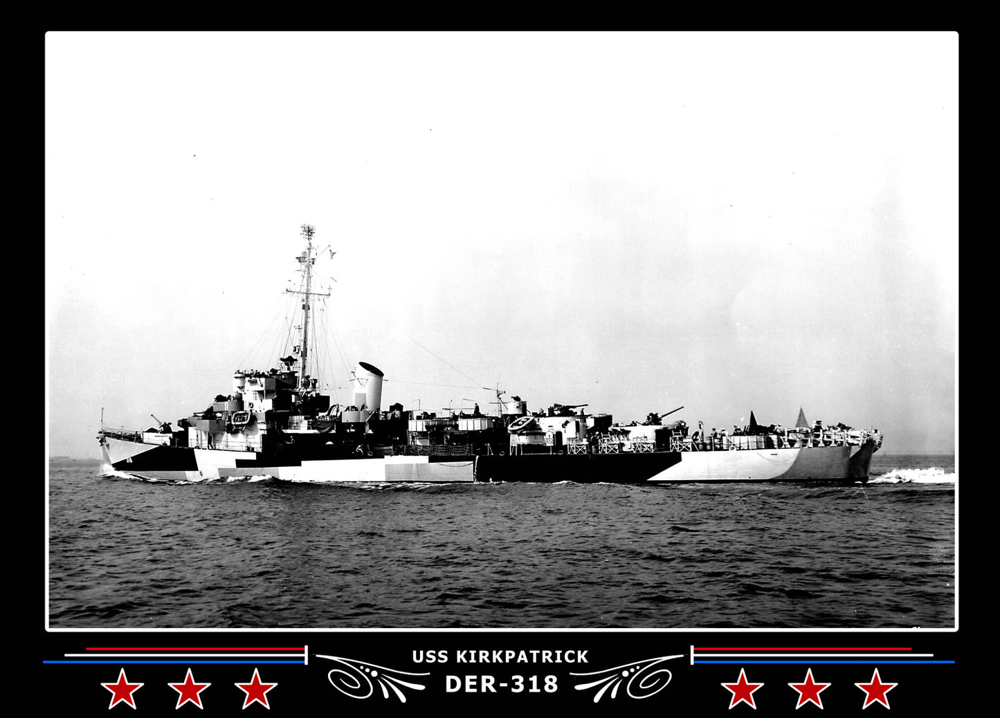 USS Kirkpatrick DER-318 Canvas Photo Print