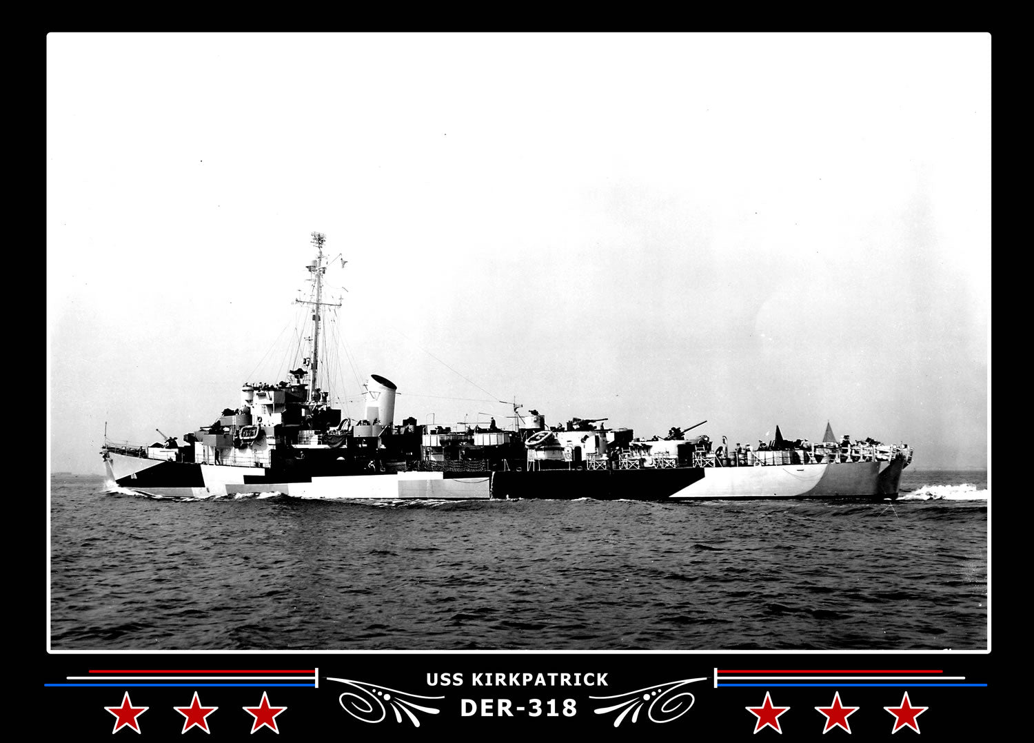 USS Kirkpatrick DER-318 Canvas Photo Print