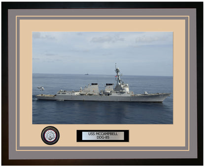 USS MCCAMPBELL DDG-85 Framed Navy Ship Photo Grey