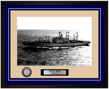 USS El Paso LKA-117 Framed Navy Ship Photo Blue