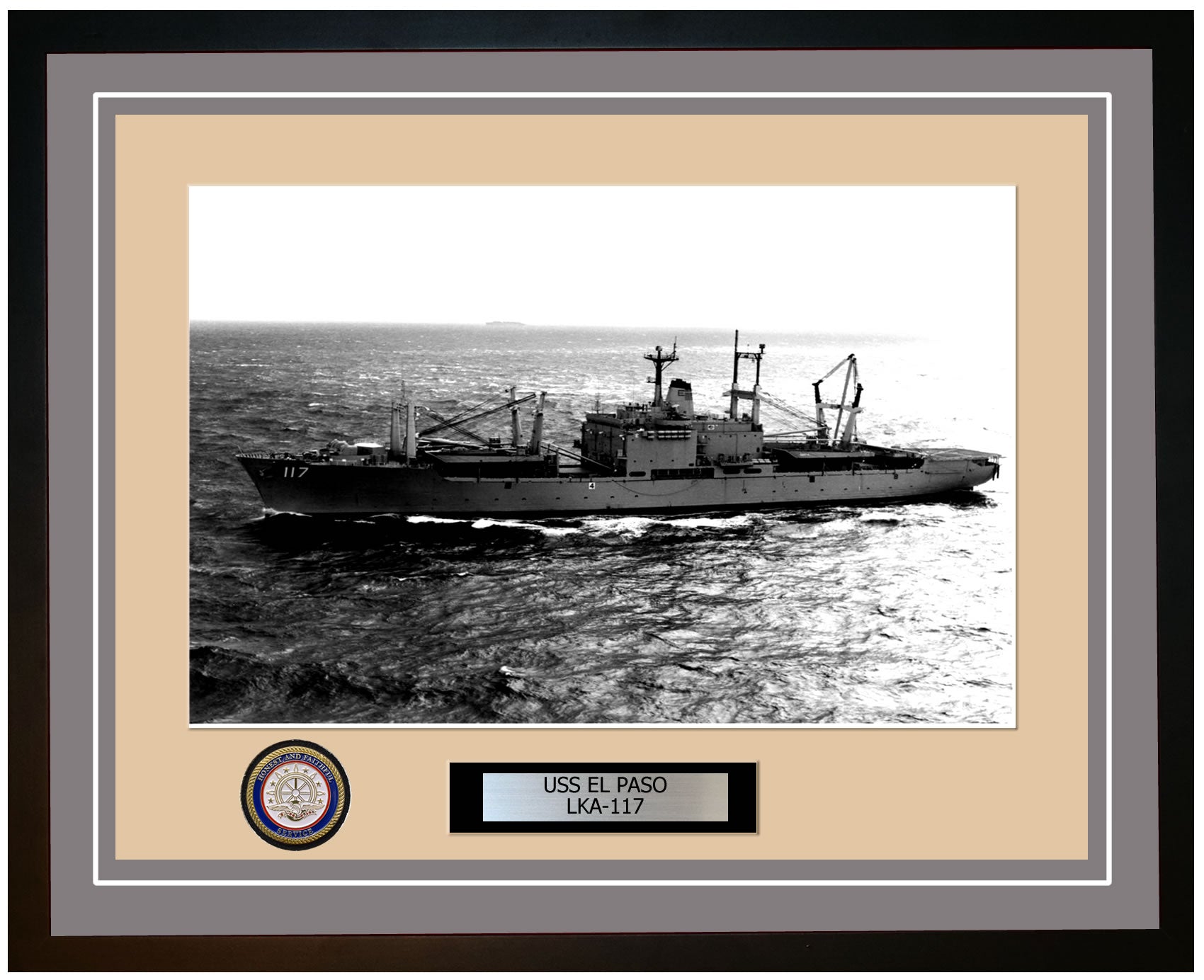 USS El Paso LKA-117 Framed Navy Ship Photo Grey