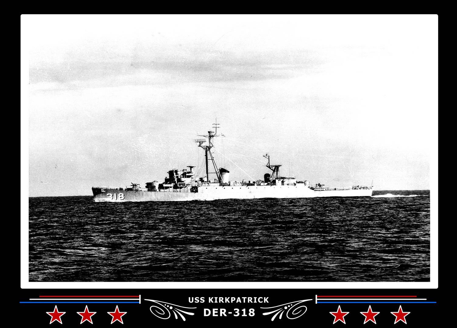 USS Kirkpatrick DER-318 Canvas Photo Print