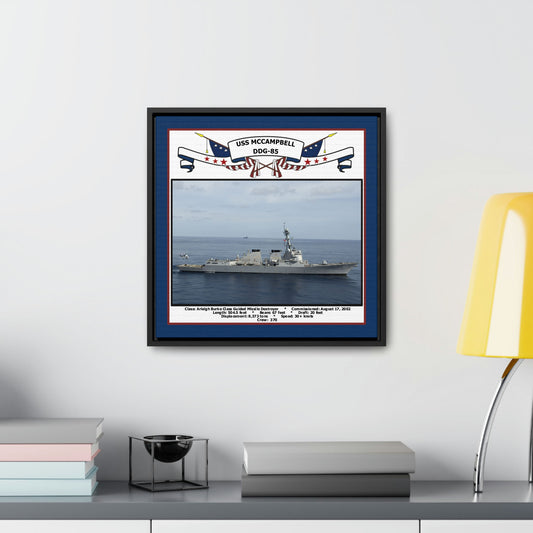 USS Mccampbell DDG-85 Navy Floating Frame Photo Desk View