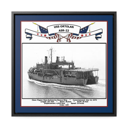 USS Ortolan ASR-22 Navy Floating Frame Photo Front View