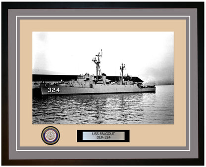 USS Falgout DER-324 Framed Navy Ship Photo Grey