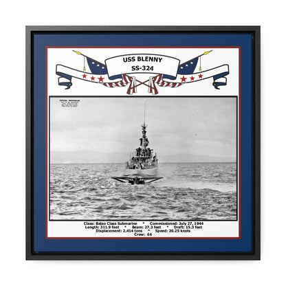 USS Blenny SS-324 Navy Floating Frame Photo Front View