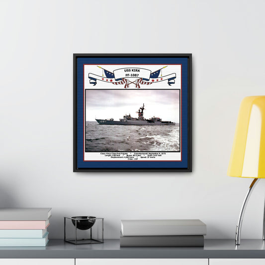 USS Kirk FF-1087 Navy Floating Frame Photo Desk View