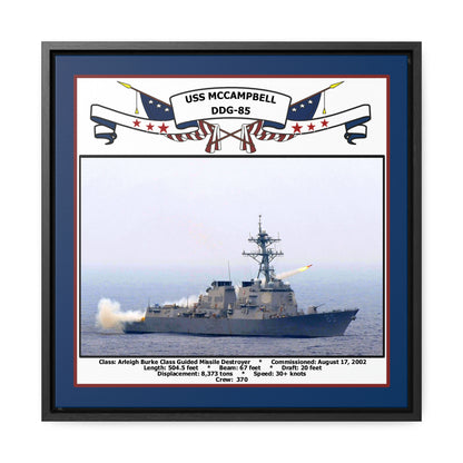 USS Mccampbell DDG-85 Navy Floating Frame Photo Front View