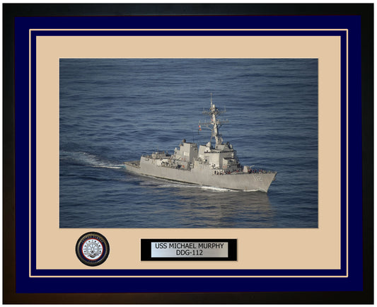 USS MICHAEL MURPHY DDG-112 Framed Navy Ship Photo Blue