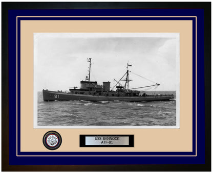 USS BANNOCK ATF-81 Framed Navy Ship Photo Blue