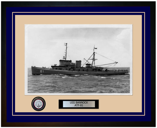 USS BANNOCK ATF-81 Framed Navy Ship Photo Blue