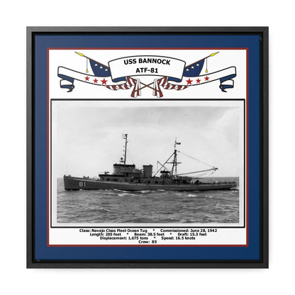 USS Bannock ATF-81 Navy Floating Frame Photo Front View
