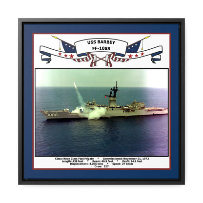 USS Barbey FF-1088 Navy Floating Frame Photo Front View