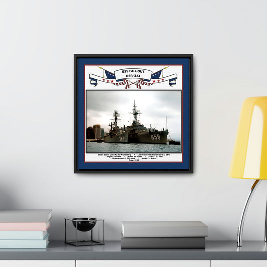 USS Falgout DER-324 Navy Floating Frame Photo Desk View