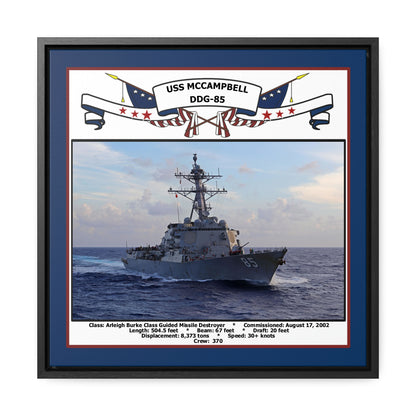 USS Mccampbell DDG-85 Navy Floating Frame Photo Front View