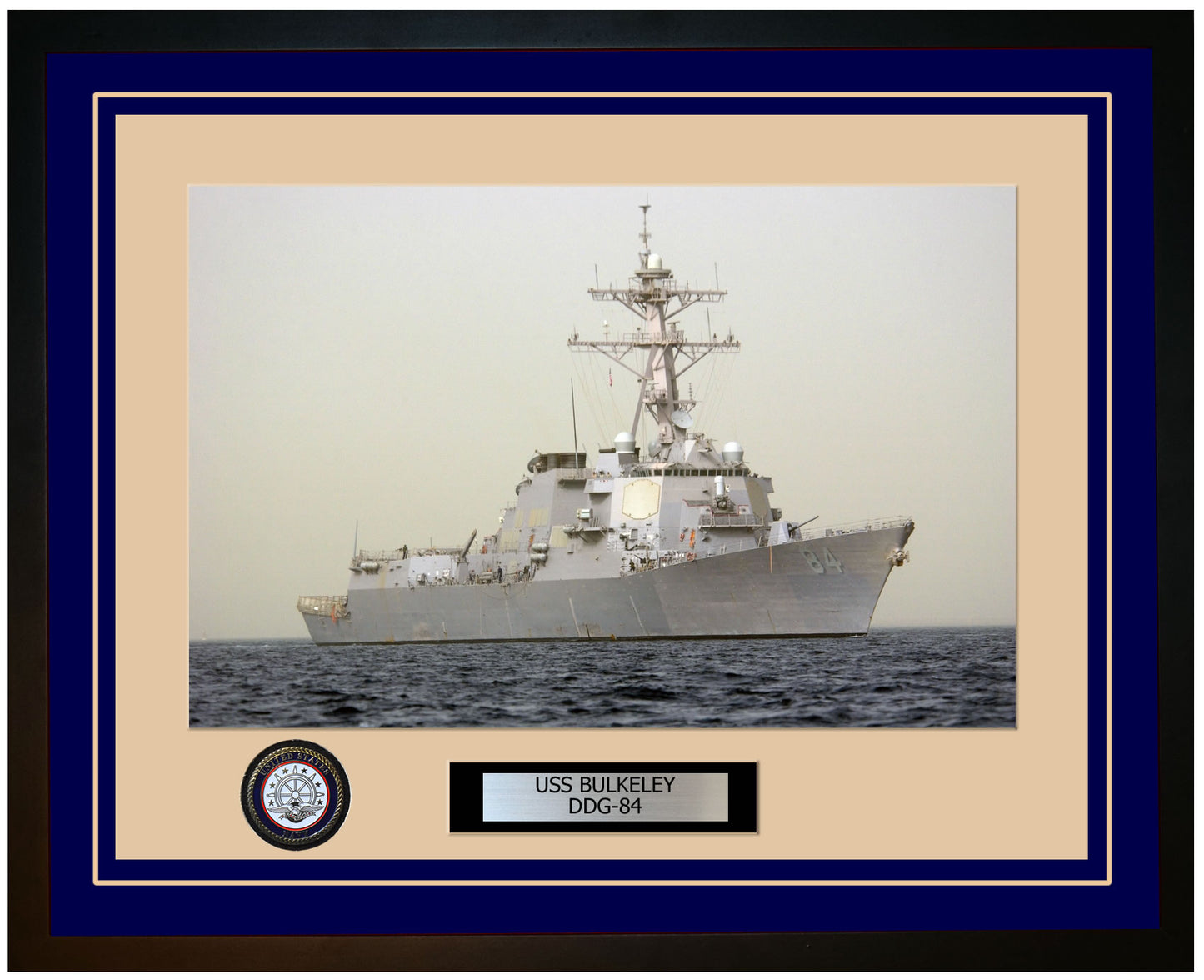 USS BULKELEY DDG-84 Framed Navy Ship Photo Blue