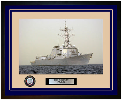 USS BULKELEY DDG-84 Framed Navy Ship Photo Blue