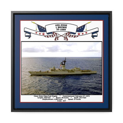 USS Jesse L Brown FF-1089 Navy Floating Frame Photo Front View