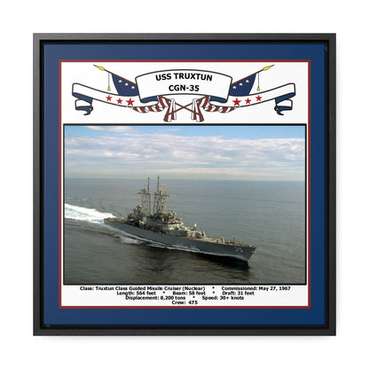 USS Truxtun CGN-35 Navy Floating Frame Photo Front View
