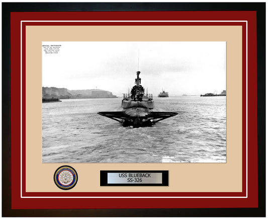 USS Blueback SS-326 Framed Navy Ship Photo Burgundy