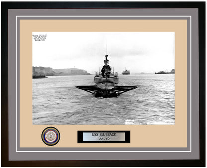 USS Blueback SS-326 Framed Navy Ship Photo Grey