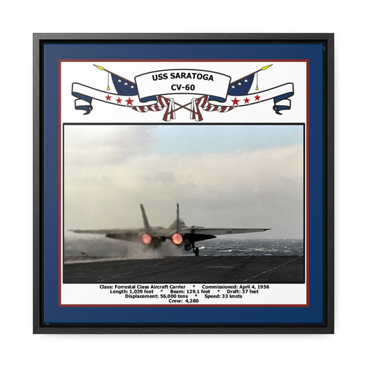 USS Saratoga CV-60 Navy Floating Frame Photo Front View