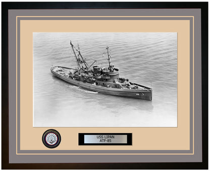 USS LIPAN ATF-85 Framed Navy Ship Photo Grey