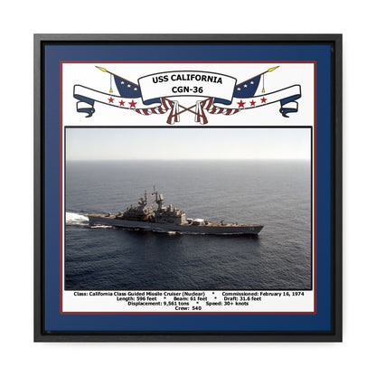 USS California CGN-36 Navy Floating Frame Photo Front View