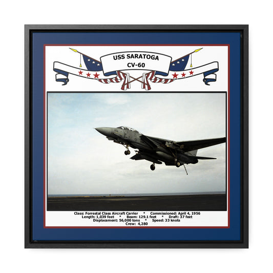USS Saratoga CV-60 Navy Floating Frame Photo Front View